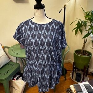 Toad&Co Navy Patterned Blouse